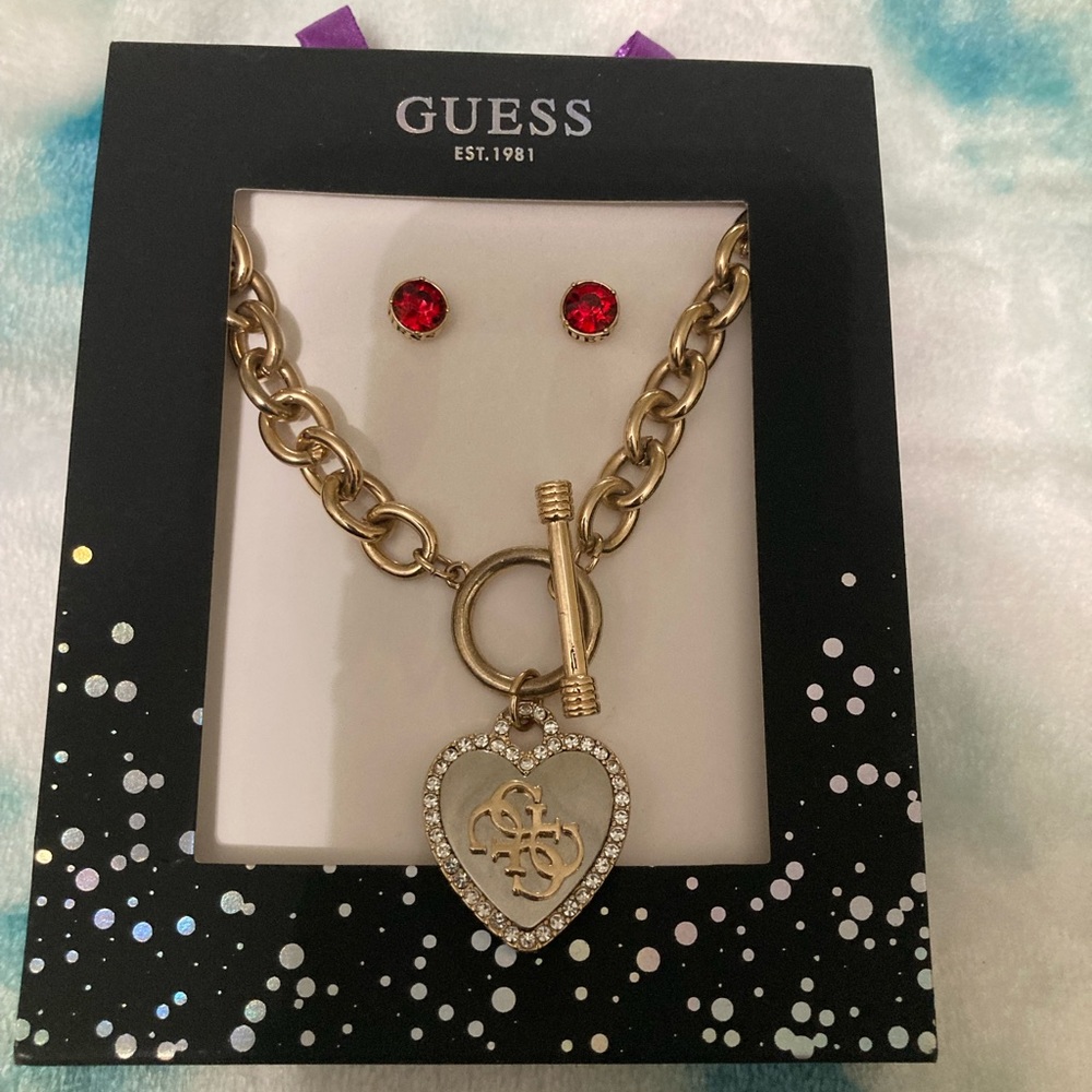 Guess Jewelry Set Earrings and Bracelet
